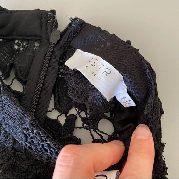 ASTR THE LABEL Samantha Lace Hi-Lo Illusion Lace Dress Black Size XS - Picture 11 of 13
